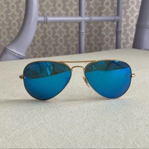 Blue aviator flash lense ray Bans